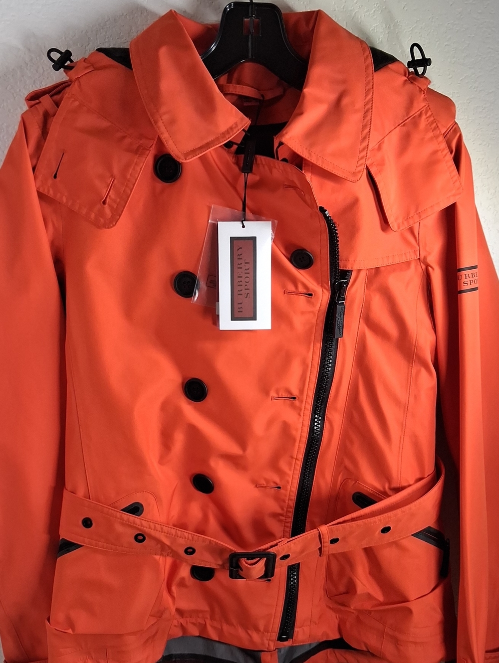 Burberry  Sport Orange Double-Breasted Trench Jacket